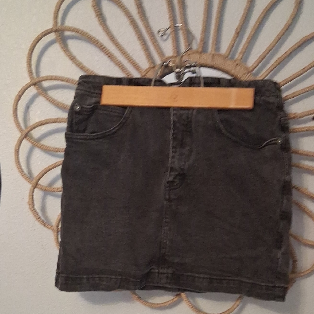 Free People Denim Skirt Black 28